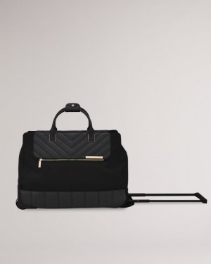 Black Ted Baker Alaia Softside Cabin Trolley Duffle Bag 34x49x24cm Suitcases & Travel Bags | CFWQSGX-67