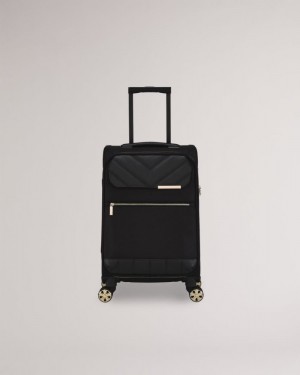 Black Ted Baker Averri Softside Cabin Trolley Case 55x35x25cm Suitcases & Travel Bags | RIFJBWY-41