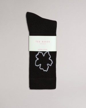 Black Ted Baker Magsok Sports Socks With Magnolia Socks | NRMGYCS-75