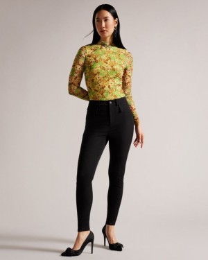 Black Ted Baker Tesia Panelled Trousers Trousers & Shorts | IUPKEAL-29
