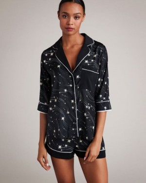 Black Ted Baker Vesela Star Print Pyjama Set Lingerie & Pyjamas | IZAQOMR-93