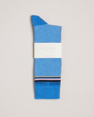 Blue Ted Baker Finestr Fine Striped Socks Socks | ETCOIRX-45