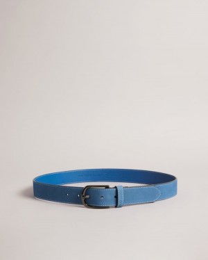Blue Ted Baker Grisham Leather Belt Belts | NKUOGBQ-54