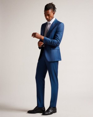 Bright Blue Ted Baker Atlowt Camburn Fit Trousers Suits | TZARVWI-43
