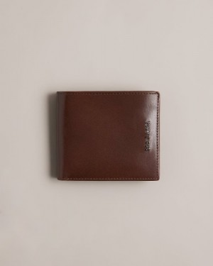 Brown-Chocolate Ted Baker Sammed Folded Leather Wallet Wallets & Cardholders | BDKJLZF-29