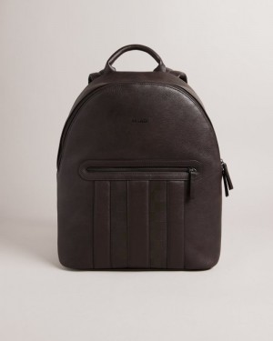 Brown-Chocolate Ted Baker Waynor House Check PU Backpack Backpacks | HZKYLBP-20