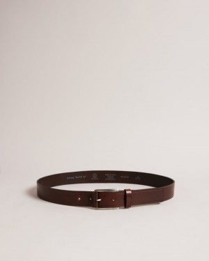 Brown Ted Baker Linded Embossed Leather Belt Belts | ECNRPHV-58