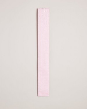 Dusky Pink Ted Baker Kallino Knitted Tie Ties & Bowties | JHWTXKO-97