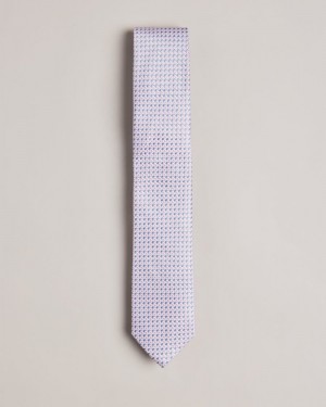 Dusky Pink Ted Baker Laertes Silk Lattice Tie Ties & Bowties | JEVQPWT-85