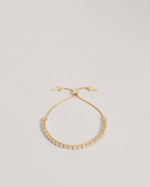 Gold Colour Ted Baker Melrah Icon Crystal Slider Bracelet Jewellery | PIACRKO-02