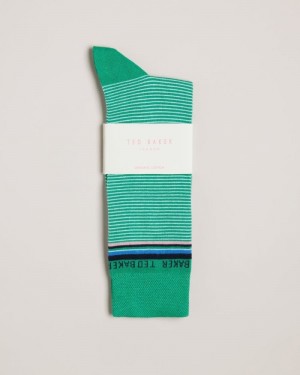 Green Ted Baker Finestr Fine Striped Socks Socks | BGXFMTL-59