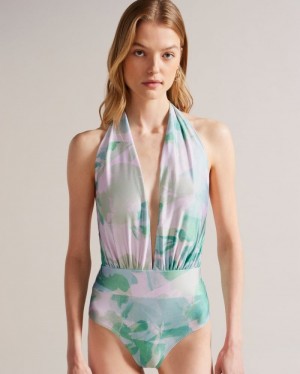 Green Ted Baker Milene Multi Wear Swimming Costume Swimwear & Beachwear | EWTPMXV-32