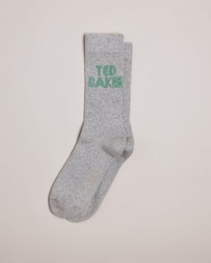 Grey Ted Baker Bransk Branded Socks Socks | VRULGFD-65