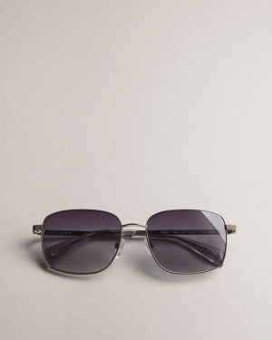 Gunmetal Ted Baker Shaauni Metal Frames Sunglasses Sunglasses | VGJTPCQ-09