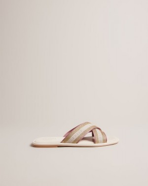 Ivory Ted Baker Ashika Webbing Strap Sandals Sandals & Sliders | UPLWYQT-72