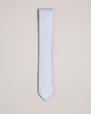 Light Blue Ted Baker Moorez Ottoman Silk Tie Ties & Bowties | VTKDGRX-96