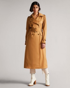 Light Brown Ted Baker Maaeve Double Faced Lightweight Trench Coat Coats & Jackets | OYCPWLF-34