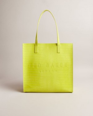 Lime Ted Baker Croccon Croc Detail Large Icon Bag Icon Bags & Signature Bags | JOMXTKH-75