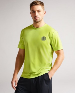Lime Ted Baker Roding Short Sleeve Active Quick Dry T Shirt Tops | YIWURZF-71