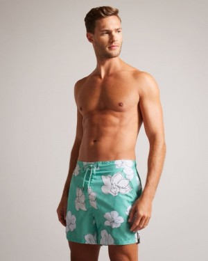 Mint Ted Baker Ampbell Floral Swim Shorts Swimwear & Beachwear | TSEWHRU-67