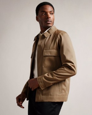 Natural Ted Baker Finnj Raglan Sleeve Pure Wool Jacket Coats & Jackets | HCILXZS-64