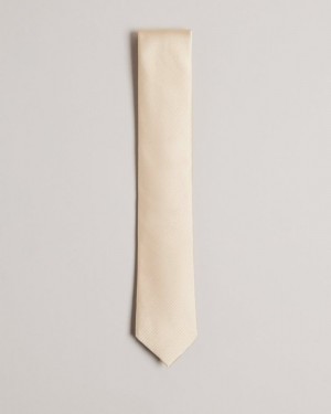 Natural Ted Baker Moorez Ottoman Silk Tie Ties & Bowties | STBJYHO-80