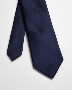 Navy Ted Baker Blula Twill Silk Tie Suits | KVWQMCA-98