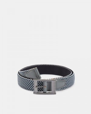 Navy Ted Baker Columm Reversible Elastic Belt Belts | YOIVGNA-60