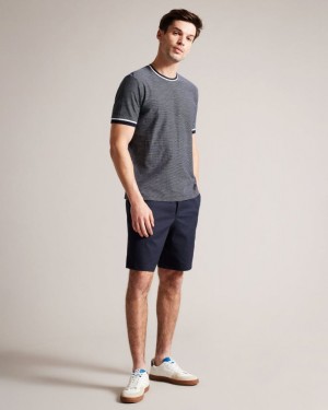 Navy Ted Baker Creswel Elasticated Drawstring Shorts Shorts | USVHZYE-61