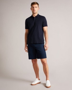 Navy Ted Baker Delvin Short Sleeve Polo Shirt Polo Shirts | JUBADQW-49