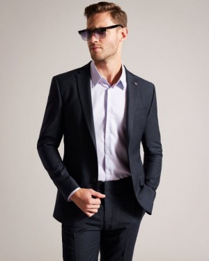 Navy Ted Baker Forbyjs Puppytooth Suit Jacket Suits | XDPZYMJ-42