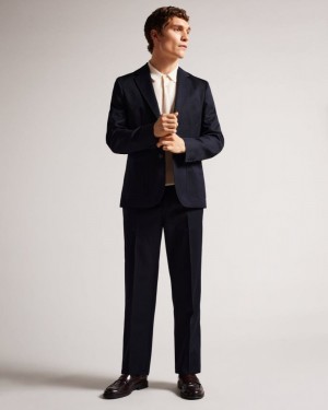 Navy Ted Baker Heddont Leyden Fit Trousers Suits | OCWYFUD-30