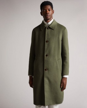 Pale Green Ted Baker Powpow Wool Carcoat Coats & Jackets | MCHEZDL-18