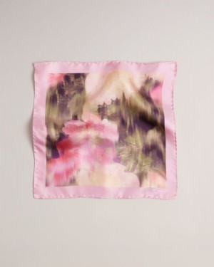 Pink Ted Baker Blurpok Floral Silk Pocket Square Ties & Bowties | LKFXJNQ-45