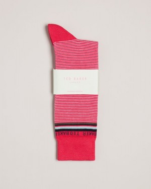 Pink Ted Baker Finestr Fine Striped Socks Socks | KLXVGEH-85