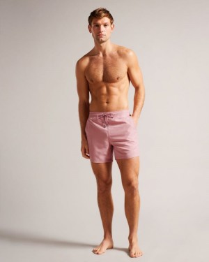 Pink Ted Baker Hiltree Plain Swim Shorts Swimwear & Beachwear | LSJEFNX-78