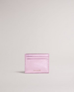 Pink Ted Baker Liibbaa Metallic Cardholder Purses & Cardholders | NGPCIBL-37