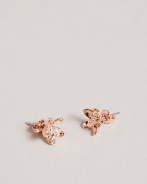 Rose Gold Colour Ted Baker Beaauu Blossom Stud Earrings Jewellery | XYKPBNS-97