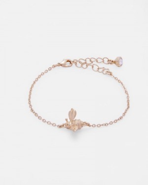 Rose Gold Colour Ted Baker Beedina Bumble Bee Bracelet Jewellery | RSUWNAB-53