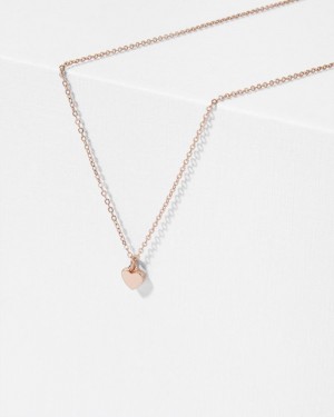 Rose Gold Colour Ted Baker Hara Heart Pendant Necklace Jewellery | VKTGRPZ-72