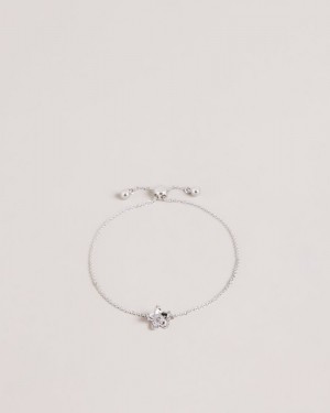 Silver Colour Ted Baker Braidn Blossom Bracelet Jewellery | ETQONZM-57