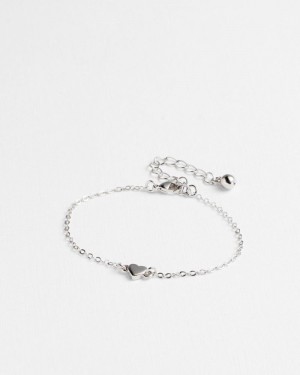 Silver Ted Baker Harsaa Mini Heart Bracelet Jewellery | IRAMJKQ-38