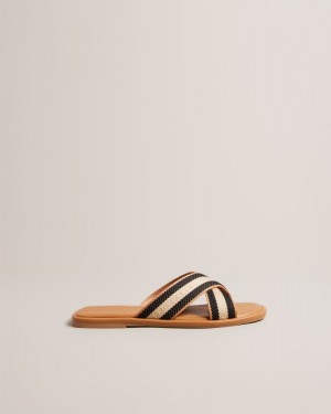 Tan Ted Baker Ashika Webbing Strap Sandals Sandals & Sliders | LPFXHJM-28