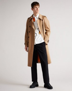 Tan Ted Baker Ogmore Bonded Trench Coat Coats & Jackets | NLEJDRB-30