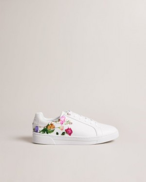 White Ted Baker Artel Printed Floral Cupsole Trainers Trainers | GETUJYW-64