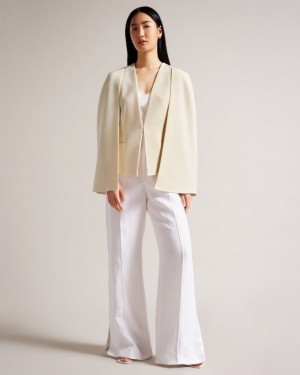 White Ted Baker Dannio Structured Cape With Waistcoat Coats & Jackets | ICXAJQV-26