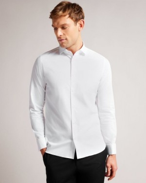 White Ted Baker Witree Long Sleeve Shirt Shirts | TARFWIS-73