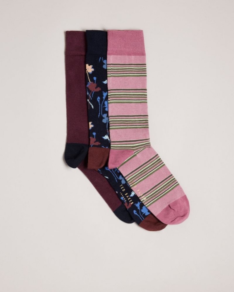 Assorted Ted Baker Howkind Three Pack Of Assorted Socks Socks | PQEKVDB-53