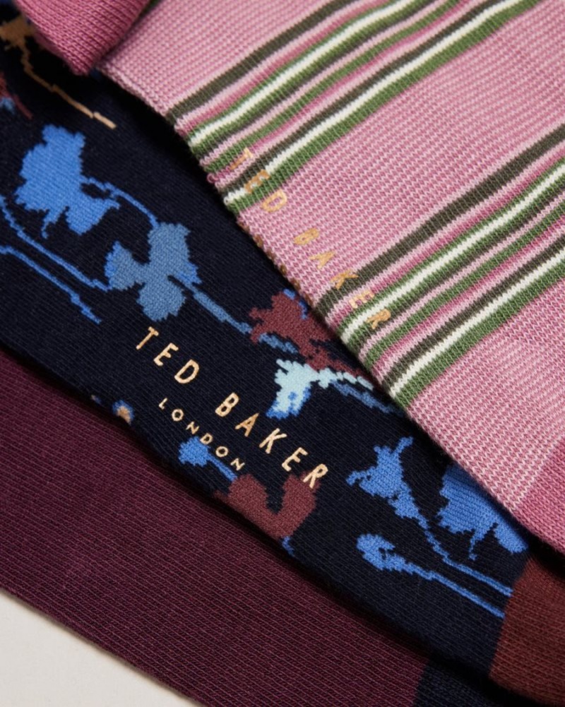 Assorted Ted Baker Howkind Three Pack Of Assorted Socks Socks | PQEKVDB-53