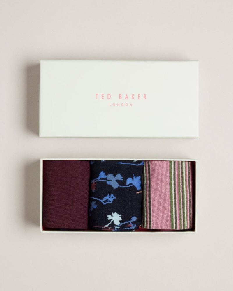 Assorted Ted Baker Howkind Three Pack Of Assorted Socks Socks | PQEKVDB-53